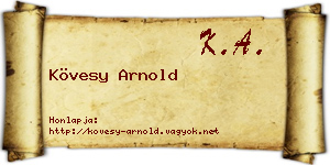 Kövesy Arnold névjegykártya