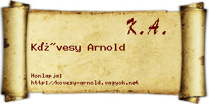 Kövesy Arnold névjegykártya