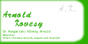 arnold kovesy business card