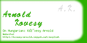 arnold kovesy business card